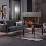 Monaco Sitzgarnitur, modern schwarz und grau wohnzimmer sitzgruppe