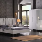 Loretto Schlafzimmerset, modern Kleiderschrank 5-türig, Kopfteil 160 cm