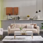 Luis Dreisitzer-Sofa – Nerz – Eichenfüße